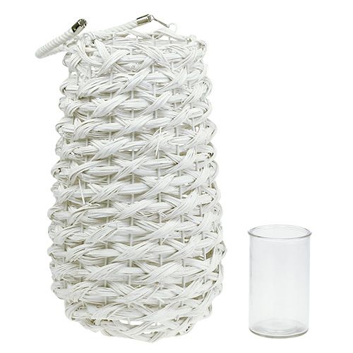 Floristik24 Koš na lucerny Ø18cm V43cm bílý
