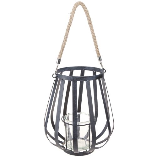 položky Lucerna kovová lucerna se sklem antracit Ø23cm V27cm