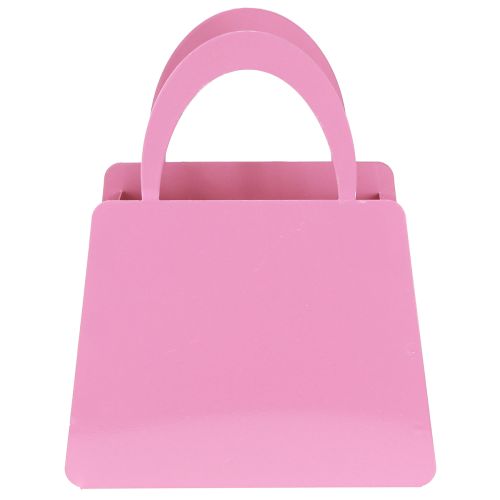 položky Kovová taška na lucernu se skleněnou vložkou růžové srdce V26cm