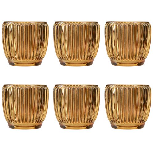 položky Lucerna Oranžový svícen Sklo Retro Ø7cm V7cm 6 ks