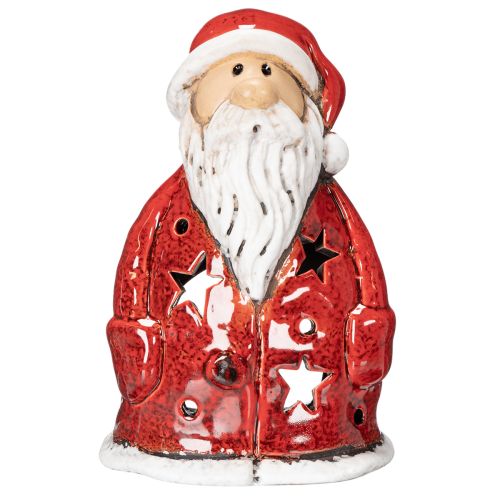 Dekorativní figurka Santa Clause jako svíčka na čajové svíčky s hvězdami, dekorace na stůl, 15 cm