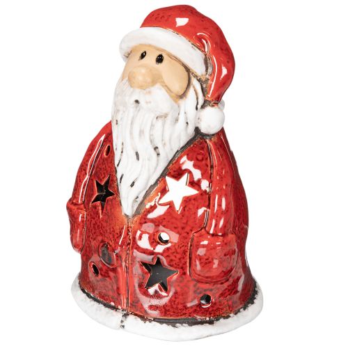 Dekorativní figurka Santa Clause jako svíčka na čajové svíčky s hvězdami, dekorace na stůl, 15 cm | Floristik24.cz