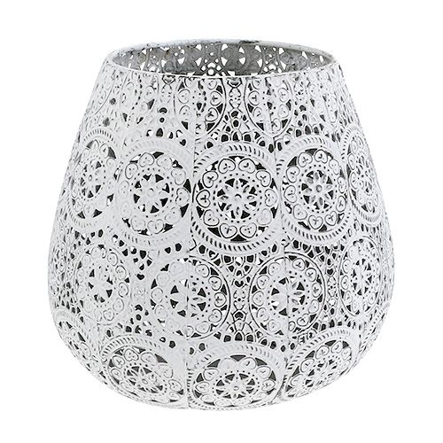 Floristik24 Lucerna bílá Ø19cm H18,5cm