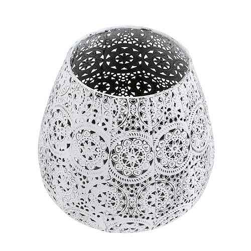 Floristik24 Lucerna bílá Ø19cm H18,5cm