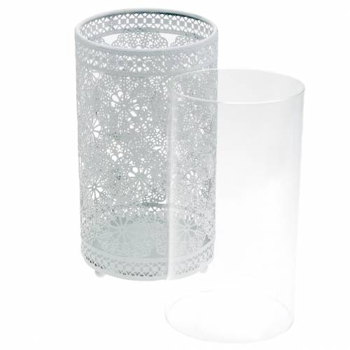 Floristik24 Lucerna bílá Ø11cm V20cm