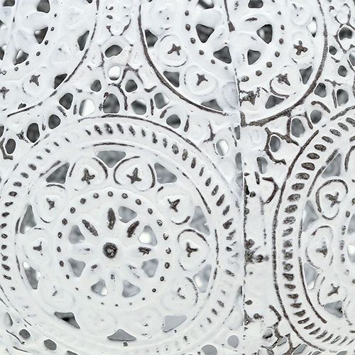 Floristik24 Lucerna bílá se vzorem Ø10cm V8cm 1ks