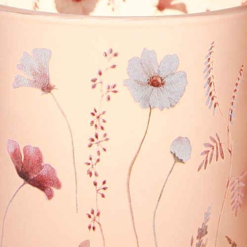 položky Dekorativní skleněná lucerna s květinovým motivem pro stylové bytové doplňky, 12,5 cm, 2 kusy