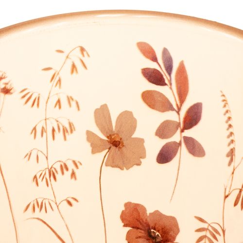 položky Skleněný svícen na čajové svíčky s květinovým motivem pro útulné chvíle doma, 18 cm