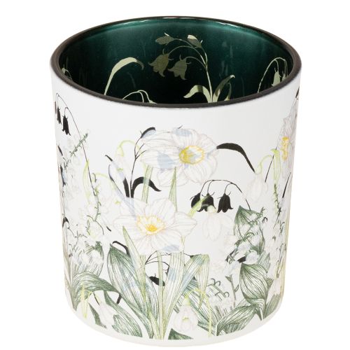 Dekorativní skleněná lucerna s motivem listu pro stylové bytové doplňky, 8 cm, 4 kusy