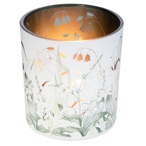 položky Dekorativní skleněná lucerna s motivem listu pro stylové bytové doplňky, 8 cm, 4 kusy