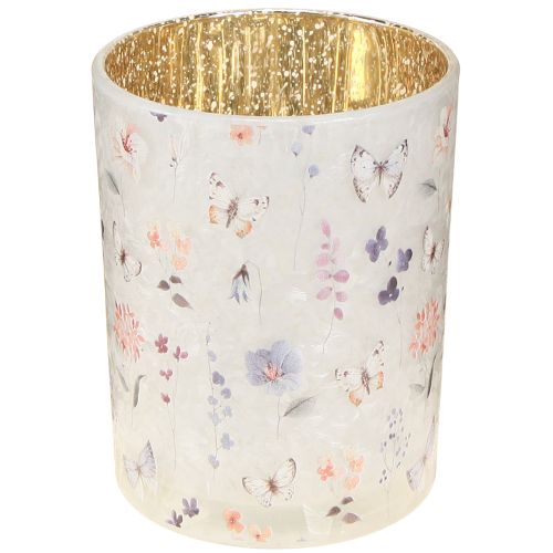 Skleněný svícen na čajové svíčky s motivem motýla pro útulné chvíle bydlení, 12,5 cm, 2 kusy