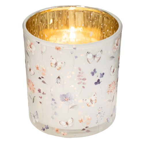 položky Dekorativní skleněná lucerna s motýlím vzorem pro stylové bytové doplňky, 8 cm, 4 kusy