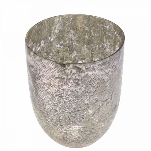 položky Lucerna sklo Vintage sklenice na čajovou svíčku růžová, zlatá Ø12cm H15cm