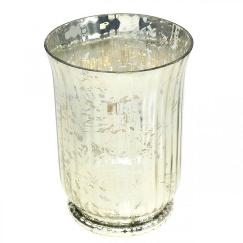 položky Lucerna skleněný svícen na čajovou svíčku sklo Ø14,5cm V20cm