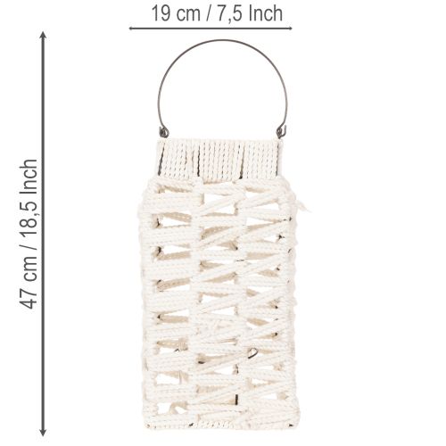Závěsná lucerna, letní dekorace, makramé V35,5 cm Š19 cm | Floristik24.cz