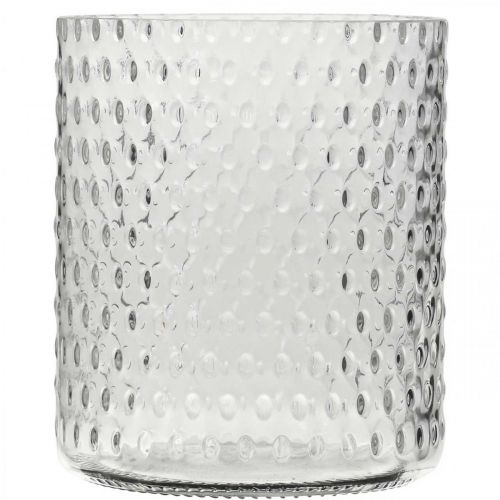 položky Skleněná lucerna, váza na květiny, kulatá skleněná váza Ø11,5cm H13,5cm