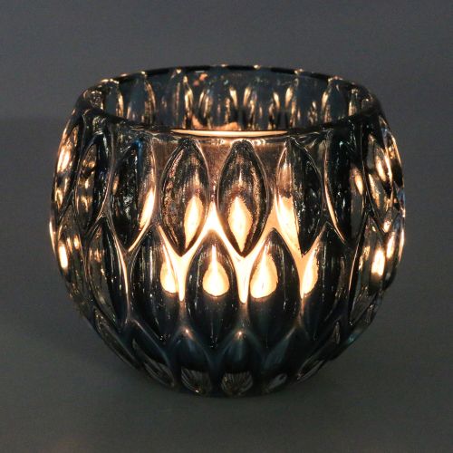 Floristik24 Skleněná lucerna tmavě modrá Ø11,5cm V9cm