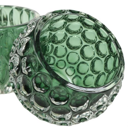 Floristik24 Lucerna sklo tmavě zelená Ø8cm V6cm 2ks