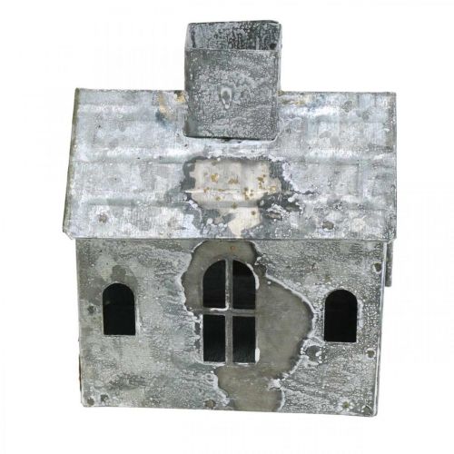 položky Kovový domeček s lucernou shabby chic umytá bílá, rez H11cm