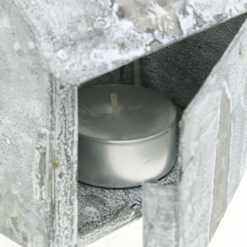 položky Kovový domeček s lucernou shabby chic umytá bílá, rez H11cm