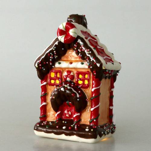 Floristik24 Lucerna Knusperhaus Bisquit, hnědá H16cm
