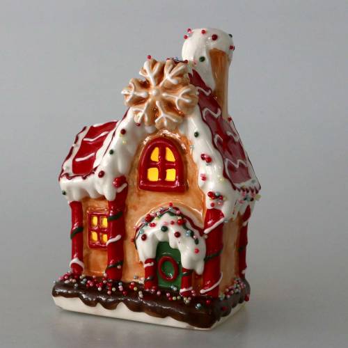 Floristik24 Lucerna Knusperhaus Bisquit, bílá H16cm
