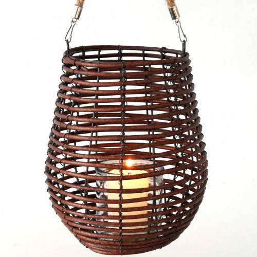 položky Dekorativní lucerna, dekorace na svíčku s uchem, lucerna v košíku Ø23cm V27cm