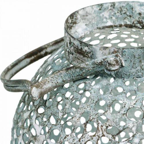 Floristik24 Kovová lucerna, lucerna, svícen starožitný vzhled Ø15cm V22cm