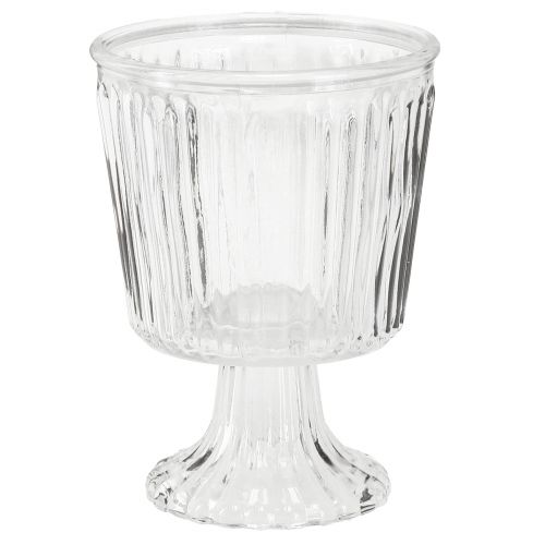 položky Skleněná lucerna skleněná dekorace vroubkovaná skleněná dekorace Ø11,5cm V15cm
