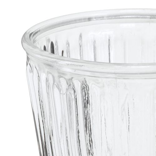 položky Skleněná lucerna skleněná dekorace vroubkovaná skleněná dekorace Ø11,5cm V15cm