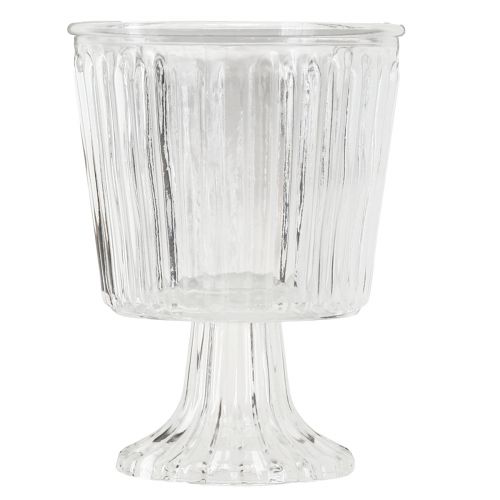 položky Skleněná lucerna skleněná dekorace vroubkovaná skleněná dekorace Ø11,5cm V15cm