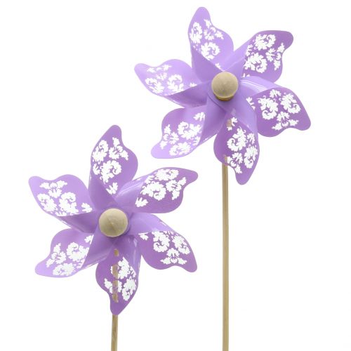 Floristik24 Větrný mlýn mini fialový Ø9cm 12ks