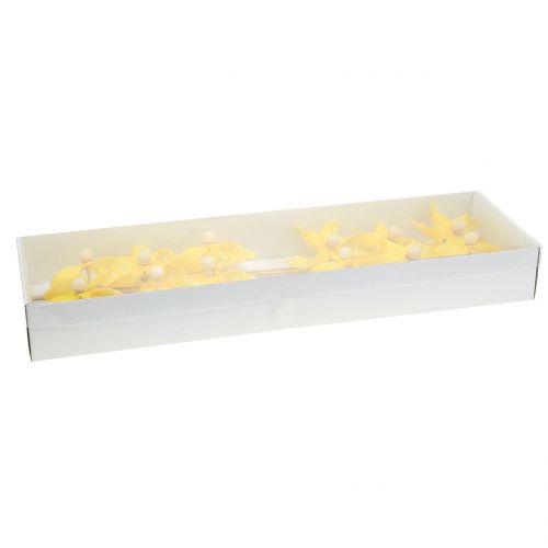 Floristik24 Mini větrník s tečkami žlutý Ø8cm 12ks