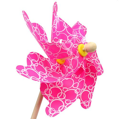 Floristik24 Větrný mlýn Ø42cm růžový L110cm