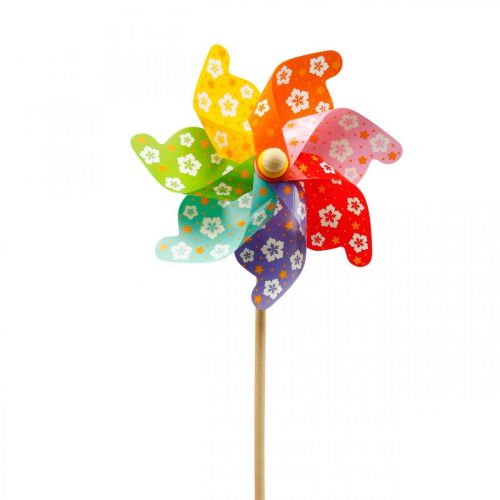 Floristik24 Zahradní kůl větrník větrník zahradní dekorace barevná Ø31cm V75cm