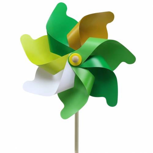 Floristik24 Elegantní větrný mlýn na tyči zelená zlato bílá Ø30cm