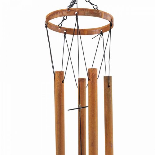 Floristik24 Větrný zvonek kovový zahradní ptáček patina 22,5x82cm