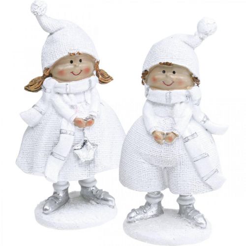 Floristik24 Zimní dětské figurky Vánoční zimní dekorace H17cm sada 2 ks
