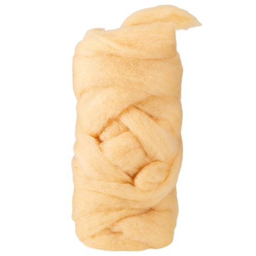 Vlněná stuha, krémově oranžová, 10 m vlny na věnce a aranžmá