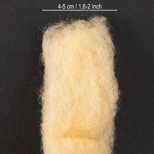 položky Vlněná stuha, krémově oranžová, 10 m vlny na věnce a aranžmá