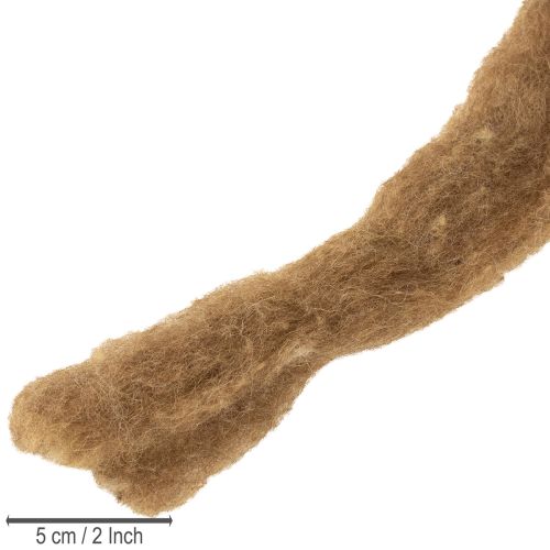 položky Dekorativní hnědá vlna, 2m plstěná vlna pro tvoření a květinářství