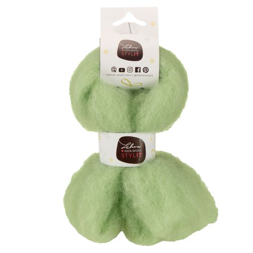 položky Vlna na tvoření, dekorační vlna, vlněná šňůra pro rozmanité kreativní nápady a ruční práce, 2 m světle zelená