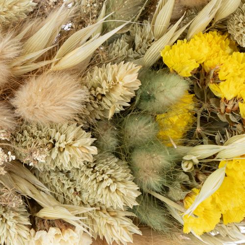 položky Věnec ze sušených květin, přírodní dekorace na stůl, do obývacího pokoje a chodby, 25 cm