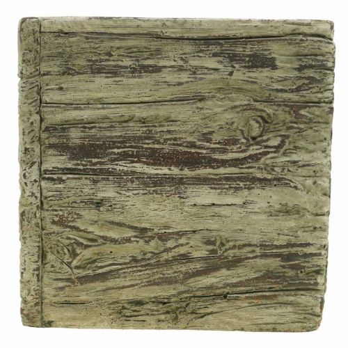 Floristik24 Květináč čtvercový 15x15cm betonový květináč vzhled dřeva