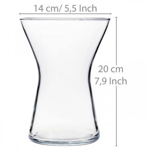 položky X-skleněná váza čirá Ø14cm H19cm