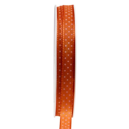 položky Dárková stuha tečkovaná ozdobná stuha oranžová 10mm 25m