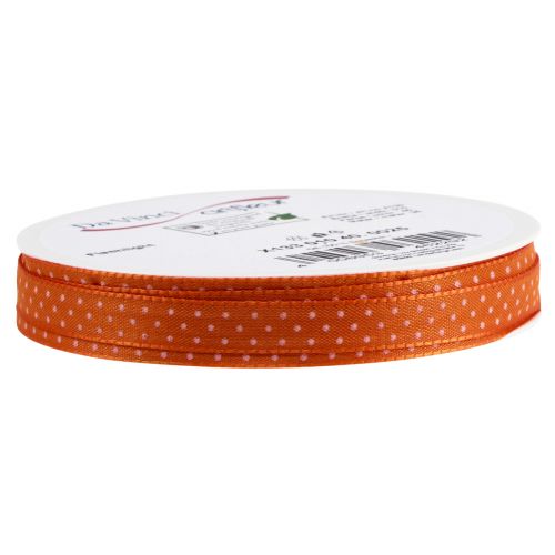 položky Dárková stuha tečkovaná ozdobná stuha oranžová 10mm 25m