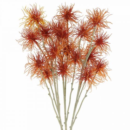 Floristik24 Xanthium umělá květina podzimní dekorace oranžová 6 květin 80cm 3ks