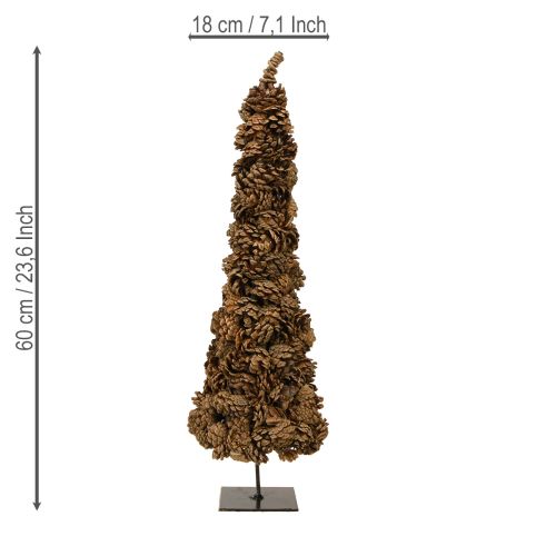 položky Vánoční stromeček ve tvaru kužele, šiška, přírodní, 16×60 cm