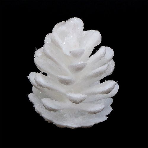 položky Ozdobné šišky bílé třpytky sypaná dekorace závěsná dekorace 3,5cm 45 kusů
